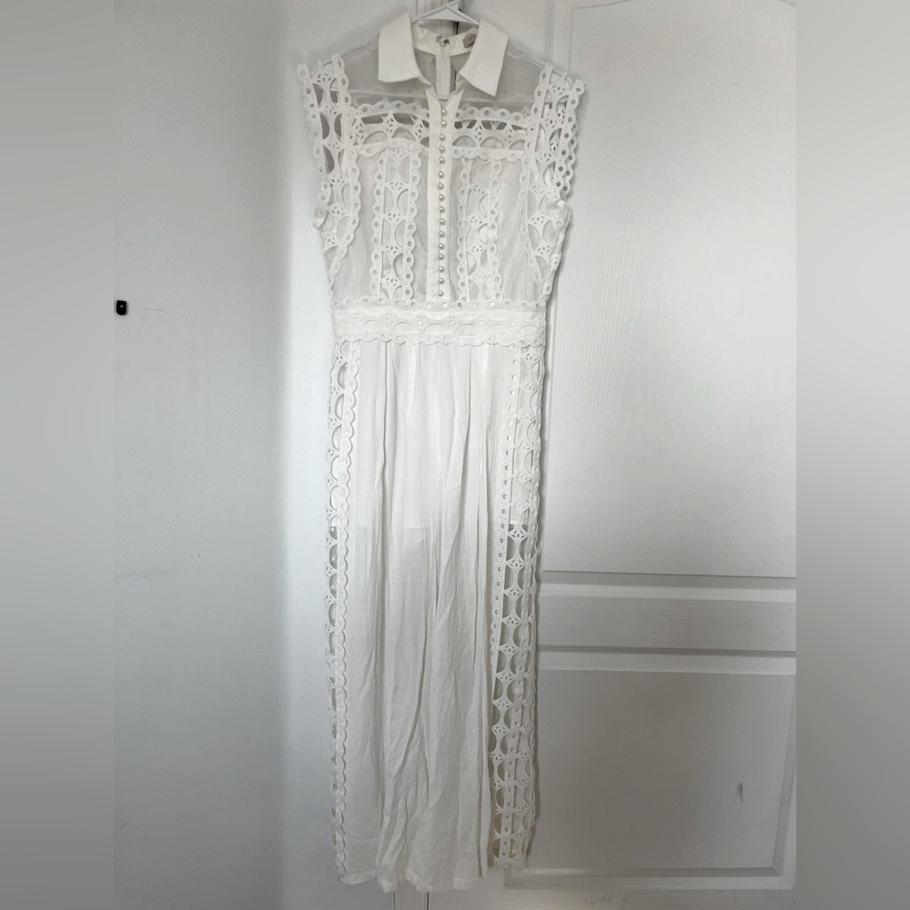 White lace white jumpsuit